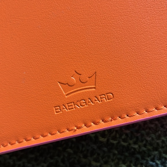 Orange Leather Envelope Clutch - Picture 3 of 5
